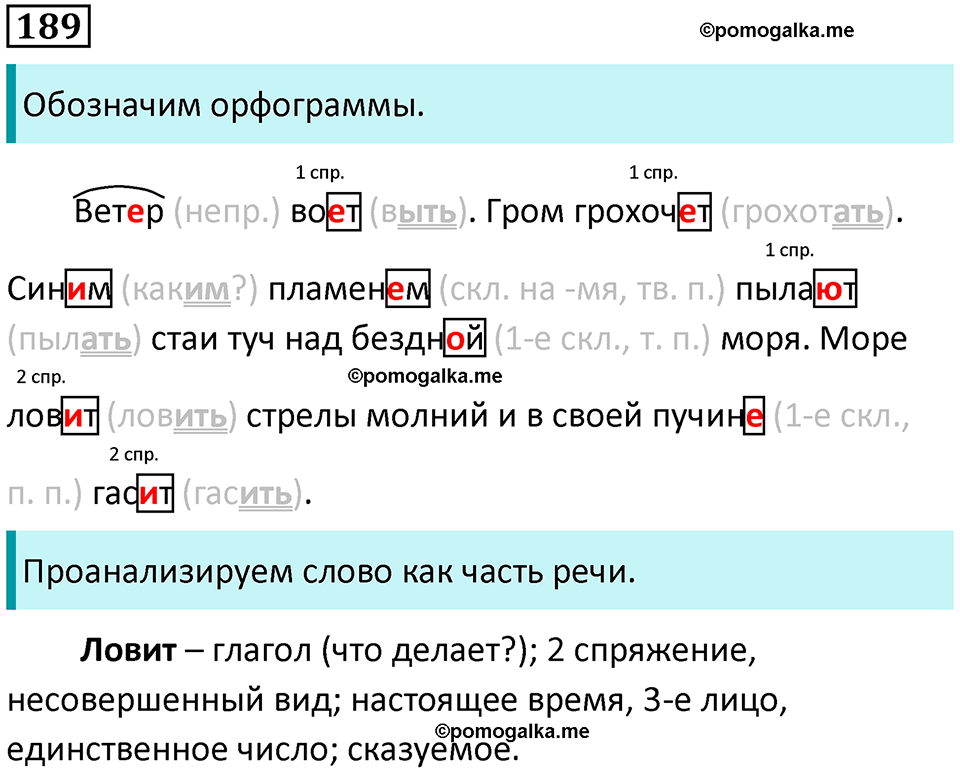 часть 2 упражнение 189 русский язык 4 класс Канакина 2023 год