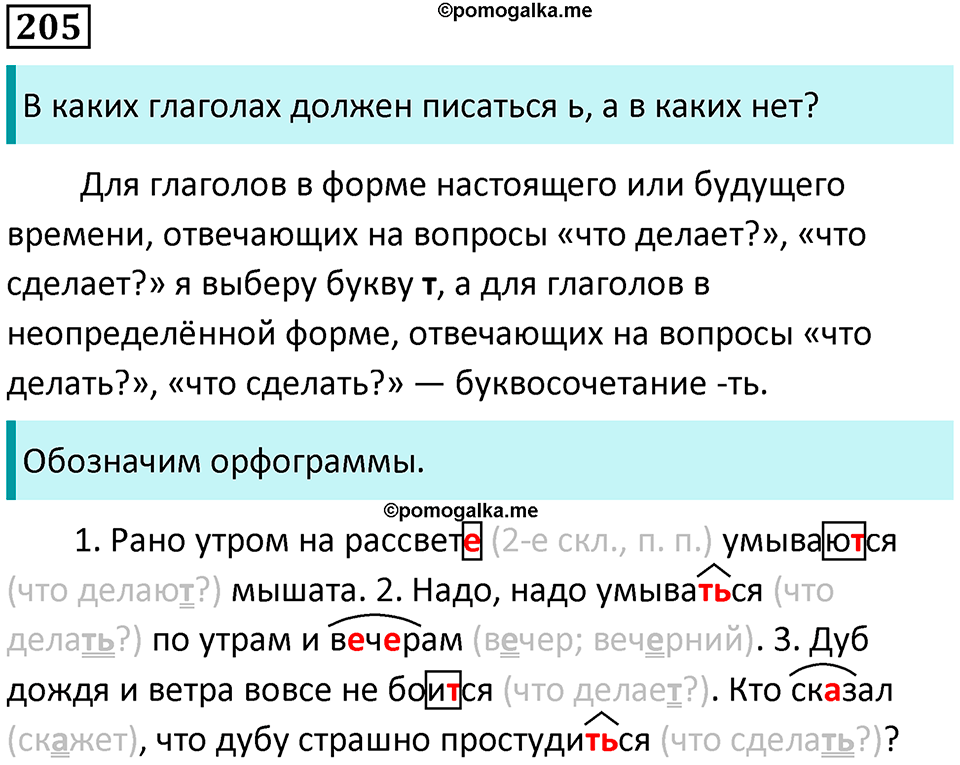 часть 2 упражнение 205 русский язык 4 класс Канакина 2023 год