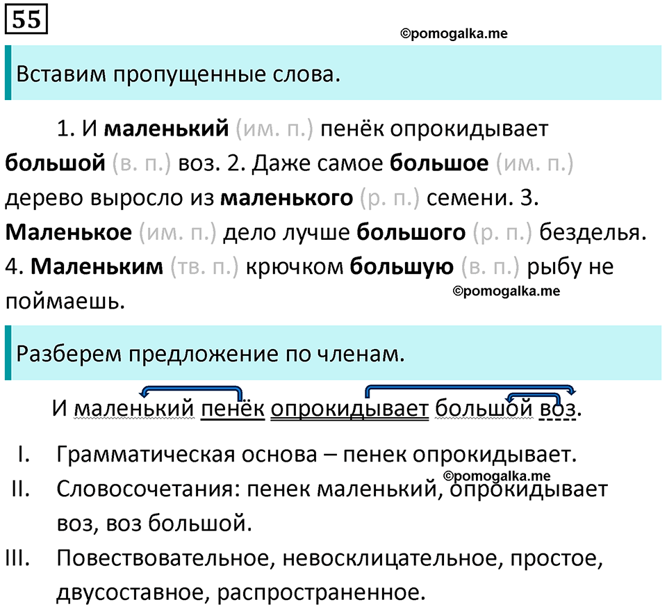 часть 2 упражнение 55 русский язык 4 класс Канакина 2023 год
