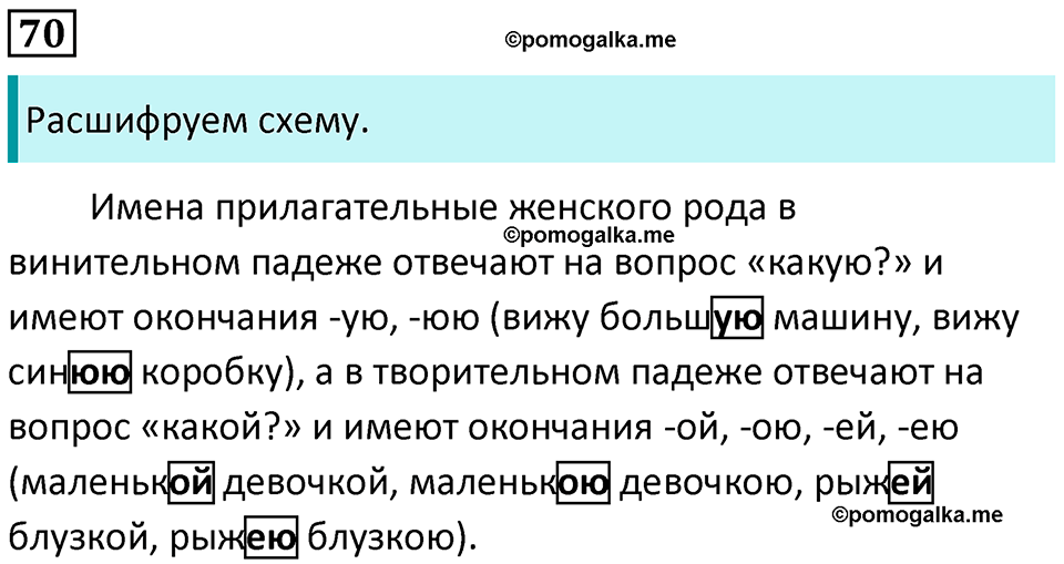 часть 2 упражнение 70 русский язык 4 класс Канакина 2023 год