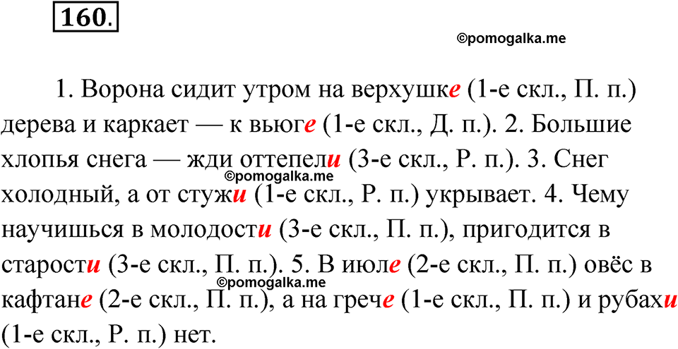 часть 1 упражнение 160 русский язык 4 класс Канакина рабочая тетрадь 2023 год