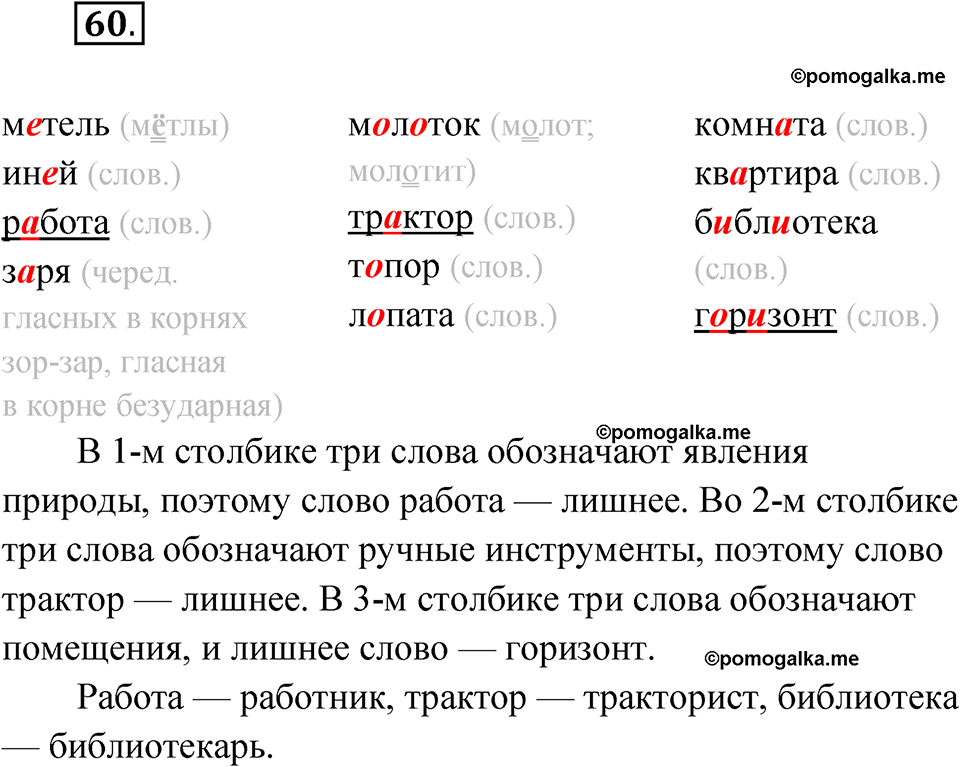 часть 1 упражнение 60 русский язык 4 класс Канакина рабочая тетрадь 2023 год