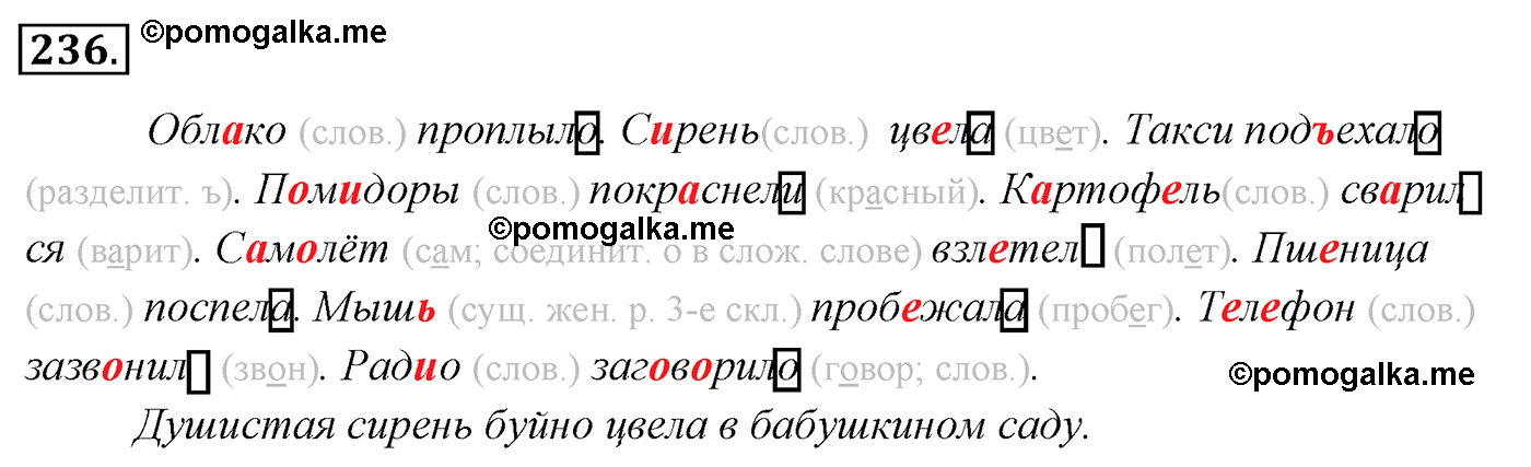 упражнение №236 русский язык 4 класс Канакина, Горецкий