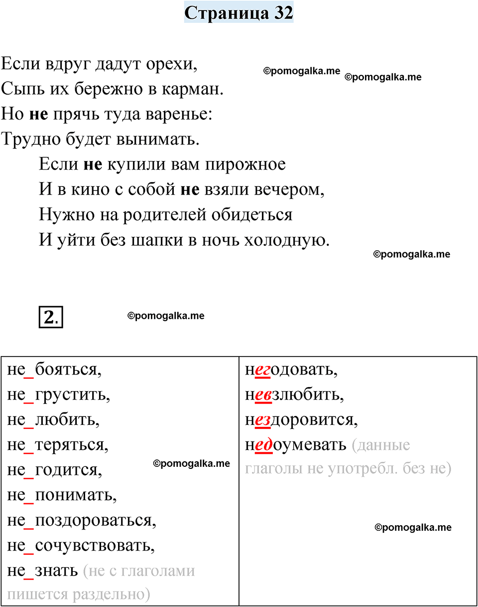 часть 1 страница 32 русский язык 4 класс Кузнецова рабочая тетрадь 2024 год