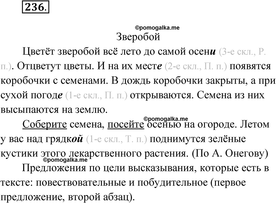часть 1 страница 119 упражнение 236 русский язык 4 класс Рамзаева 2025