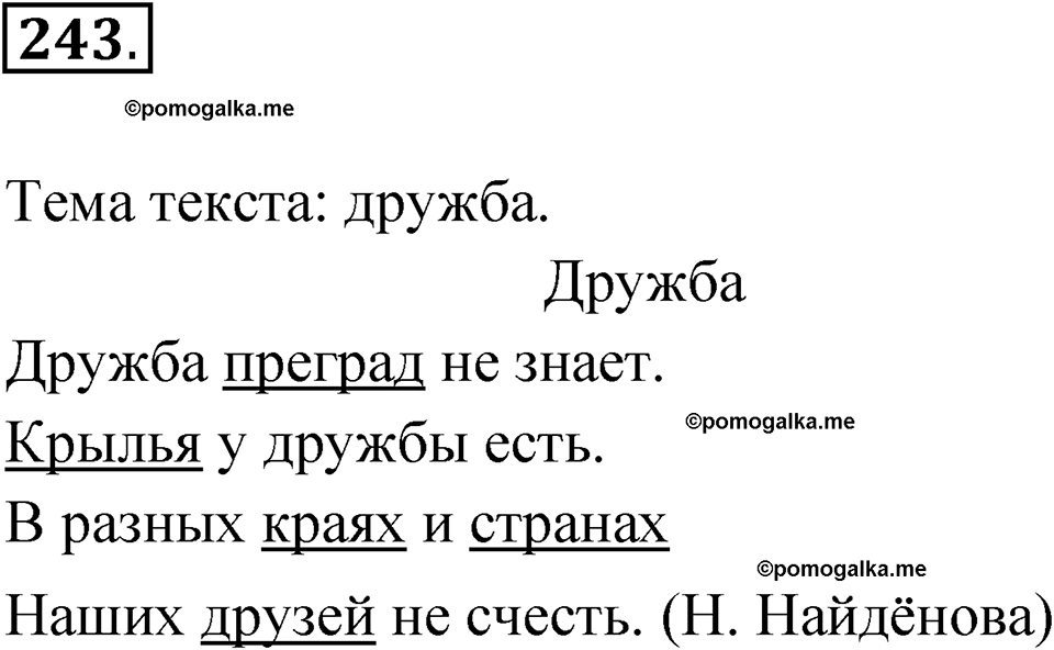часть 1 страница 122 упражнение 243 русский язык 4 класс Рамзаева 2025