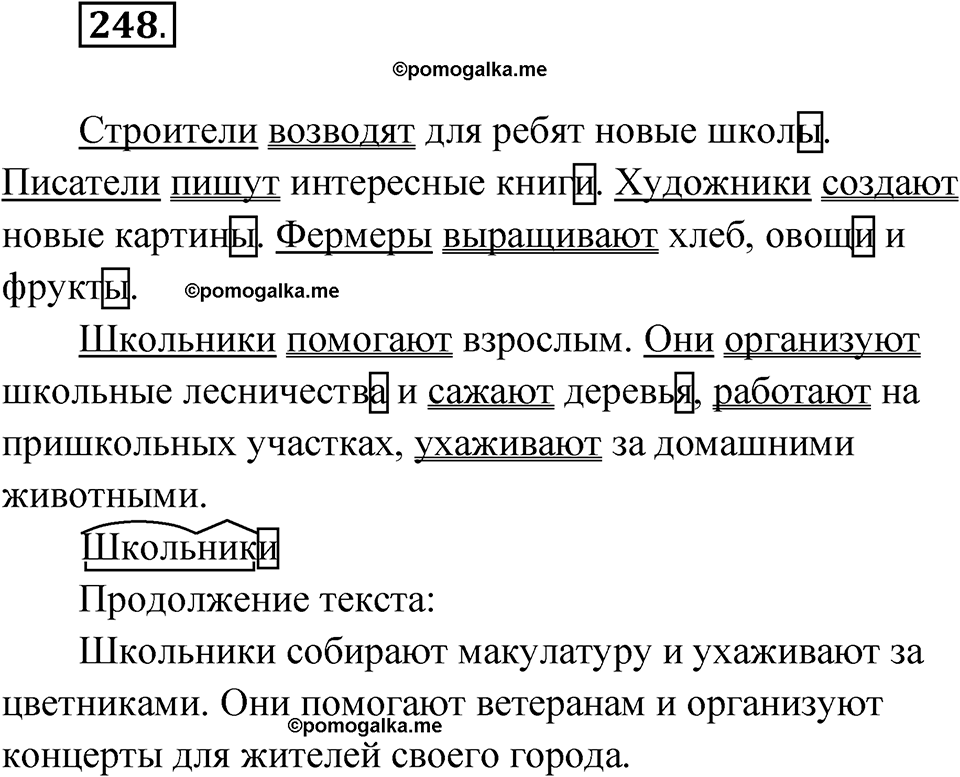 часть 1 страница 124 упражнение 248 русский язык 4 класс Рамзаева 2025
