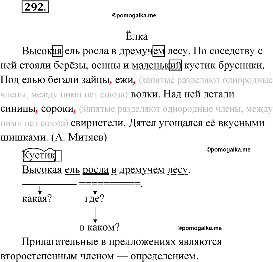 часть 2 страница 9 упражнение 292 русский язык 4 класс Рамзаева 2025