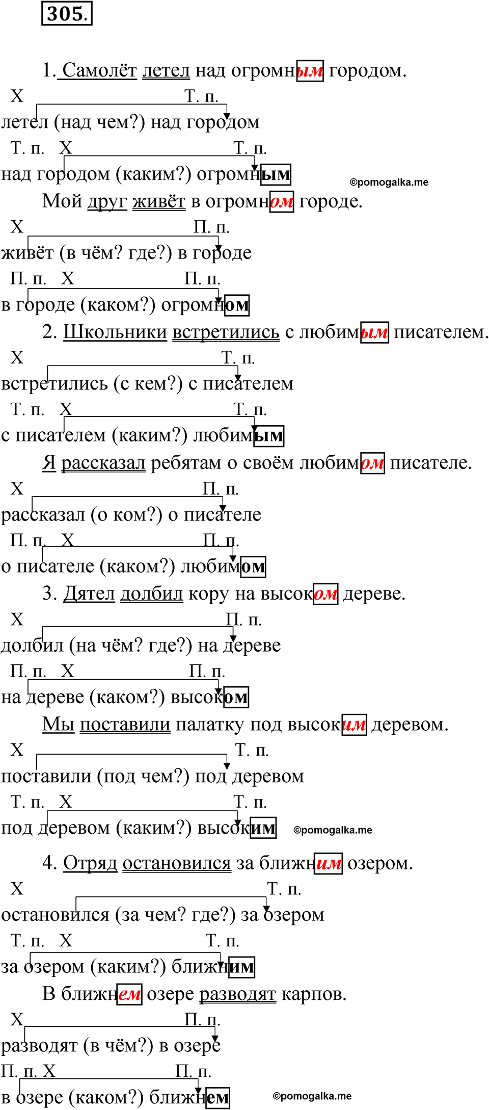 часть 2 страница 14 упражнение 305 русский язык 4 класс Рамзаева 2025