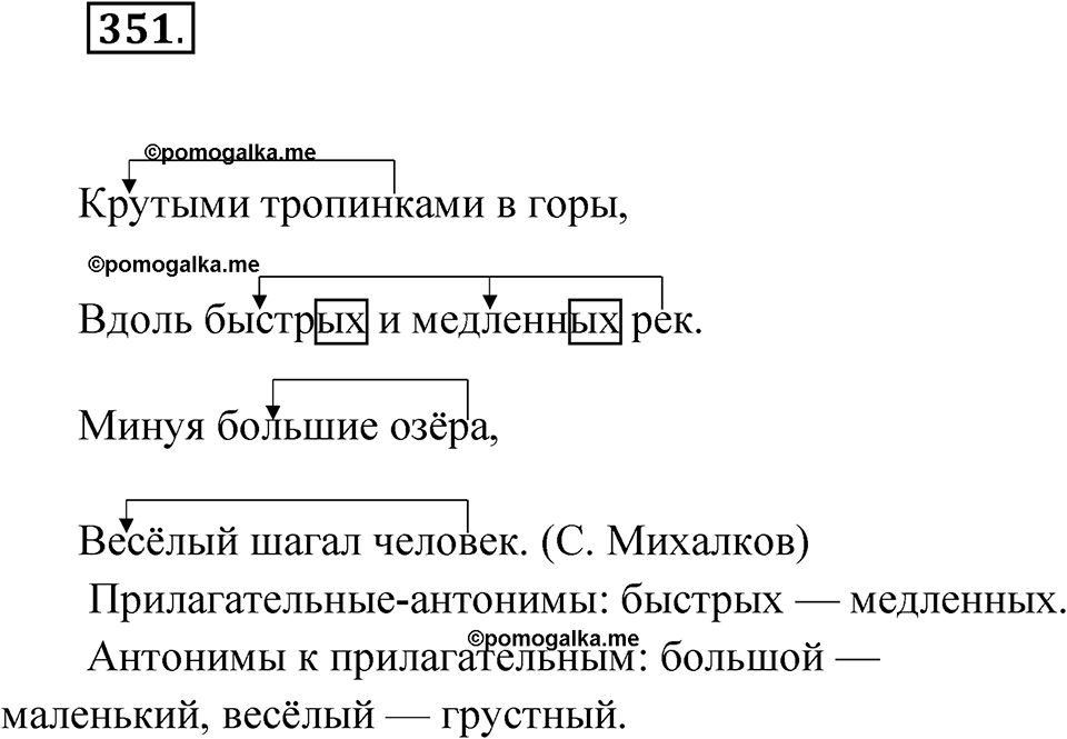часть 2 страница 39 упражнение 351 русский язык 4 класс Рамзаева 2025