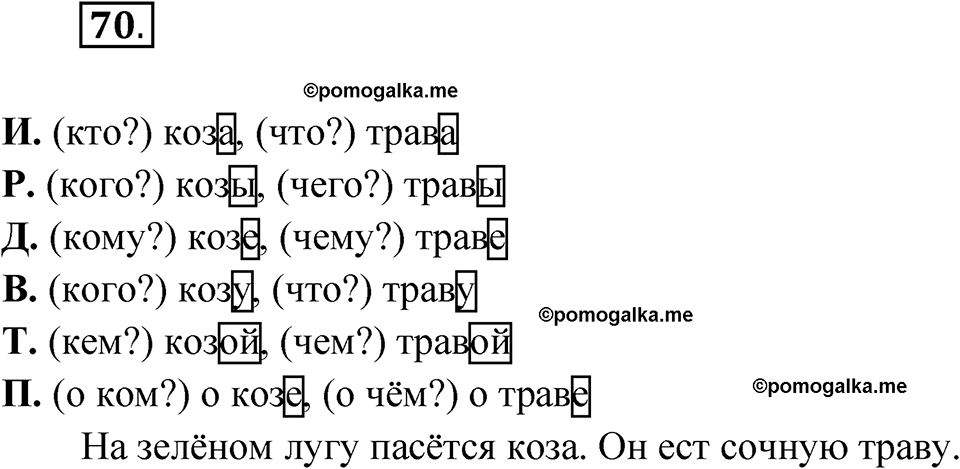 часть 1 страница 36 упражнение 70 русский язык 4 класс Рамзаева 2025