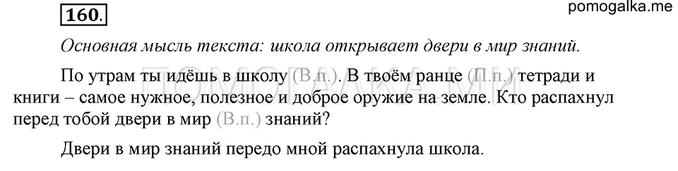 часть 1 страница 85 упражнение №160 русский язык 4 класс Рамзаева 2019