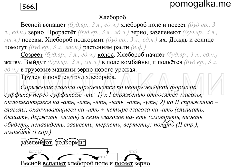 часть 2 страница 141 упражнение №566 русский язык 4 класс Рамзаева 2019