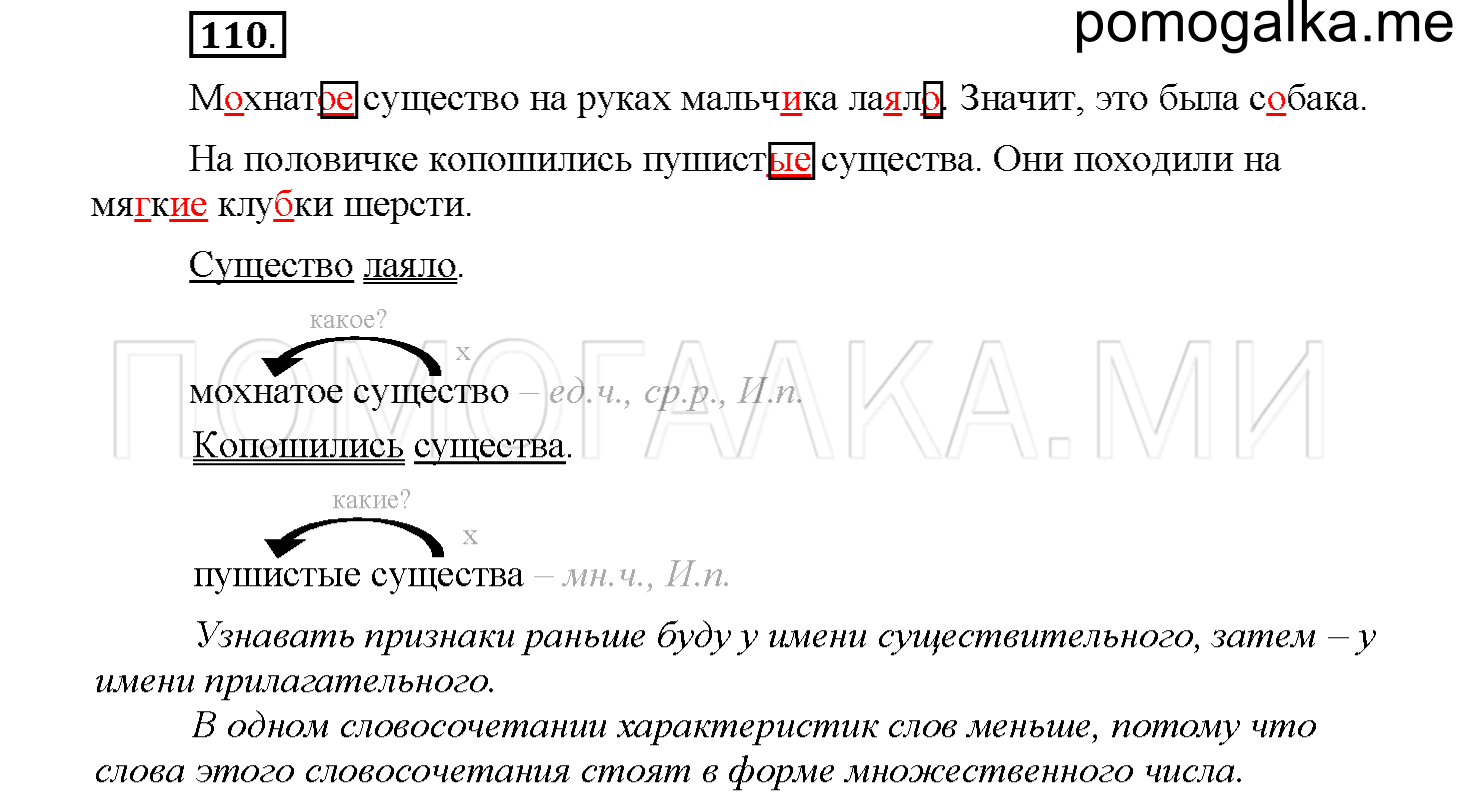 часть 1 страница 53 упражнение 110 русский язык 4 класс Соловейчик 2018
