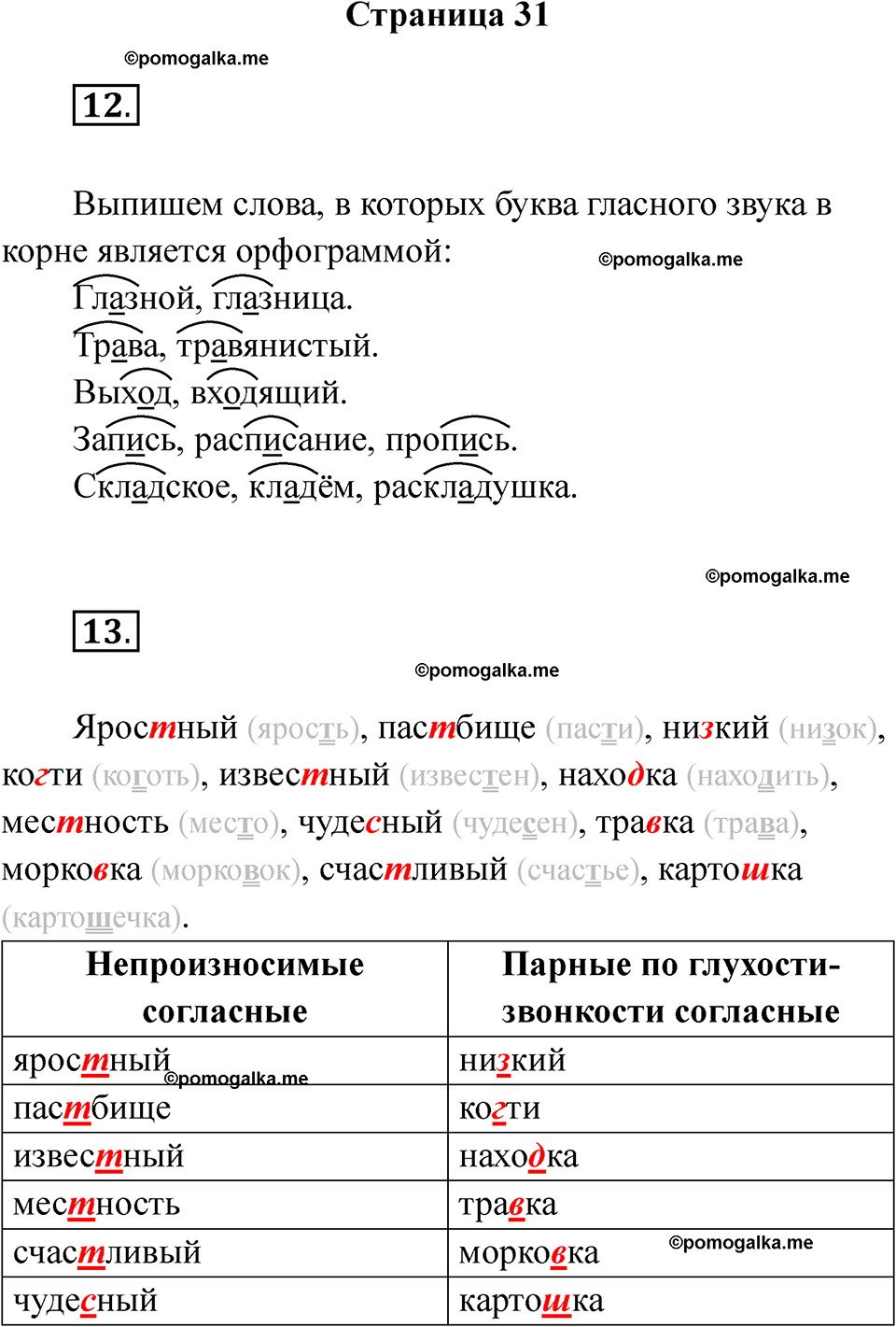 страница 31 русский язык 4 класс Тихомирова тренажер 2026 год