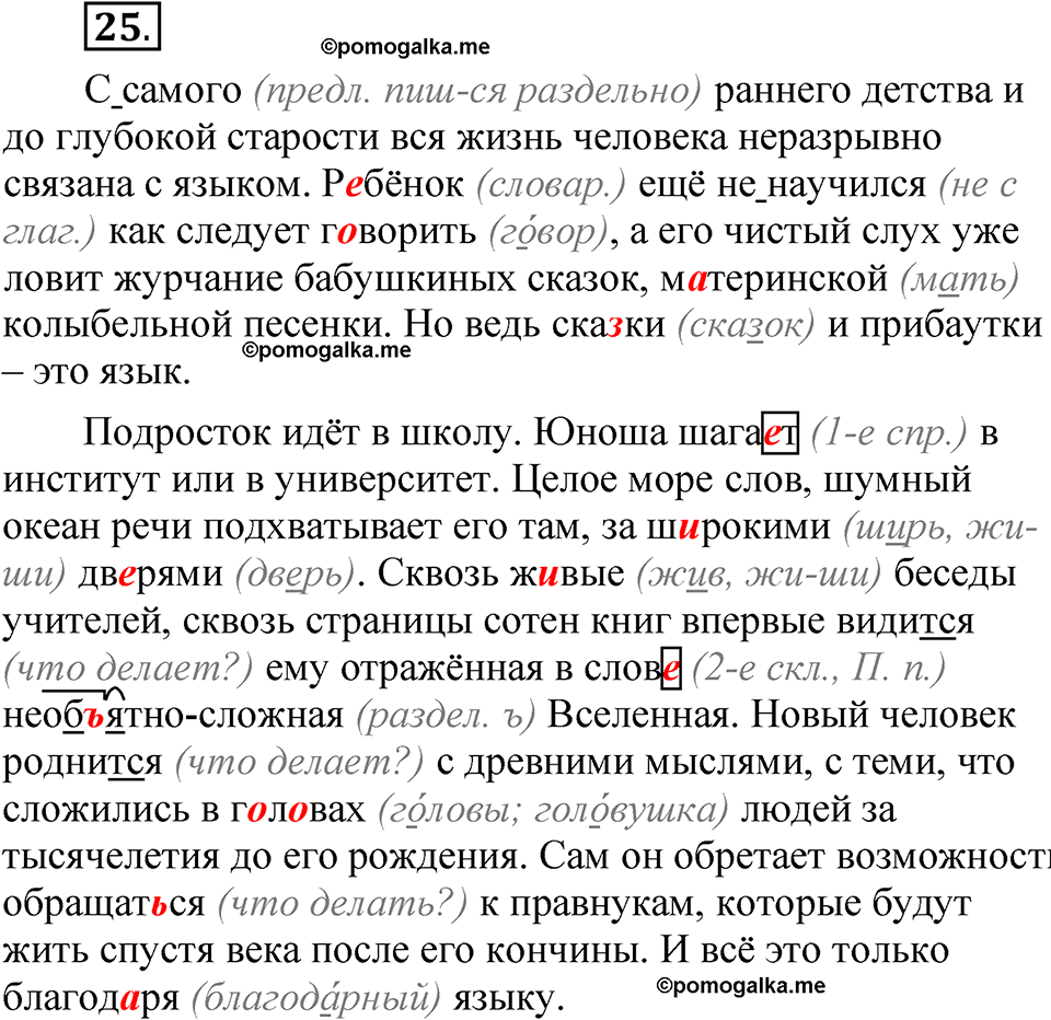 Упражнение 25 - ГДЗ по русскому языку 5 класс Александрова, Загоровская,  Богданов