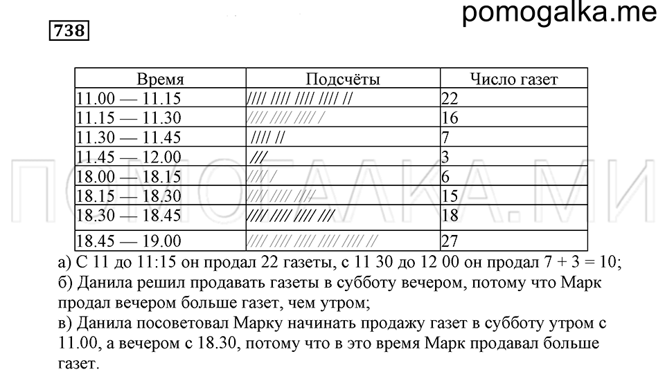 страница 215 номер 738 математика 5 класс Бунимович учебник 2014 год