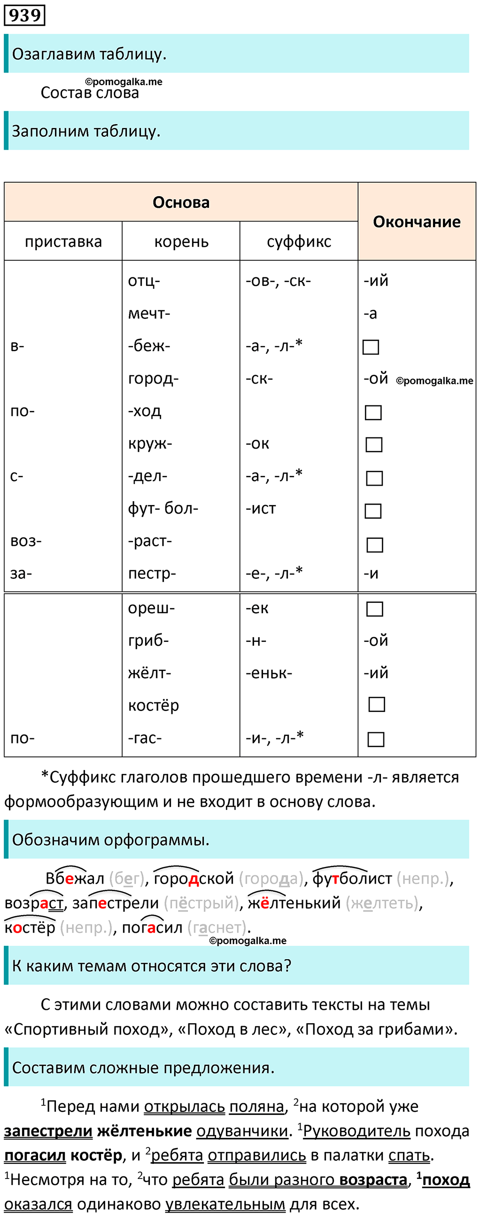 упражнение 939 русский язык 5 класс Ладыженская, Баранов 2023 год
