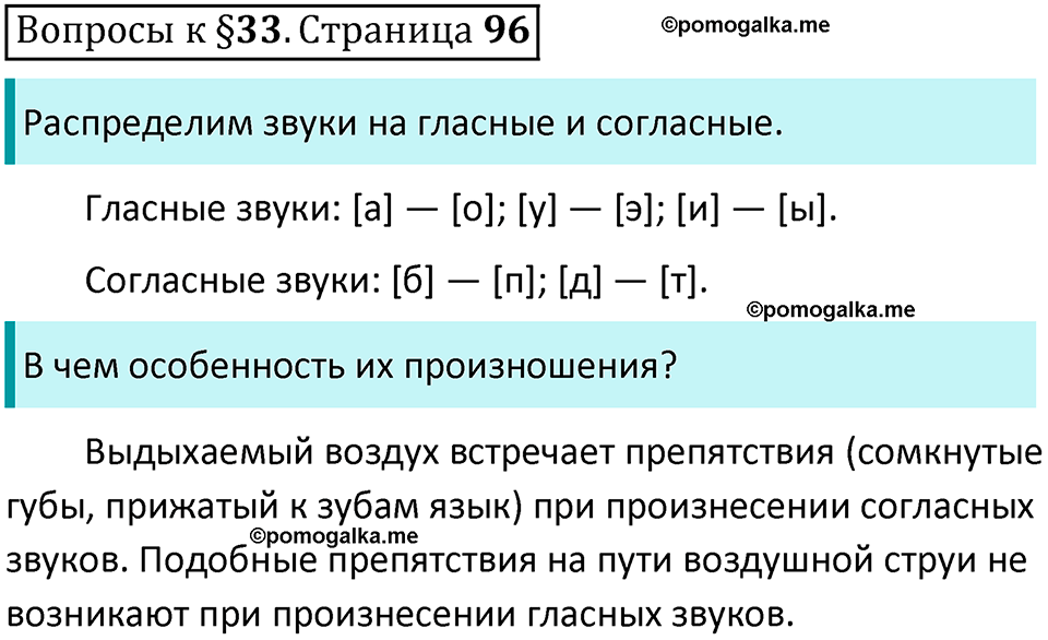 часть 1 страница 96 вопросы к параграфу 33 русский язык 5 класс Ладыженская, Баранов 2023 год
