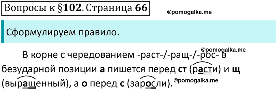 часть 2 страница 66 вопросы к параграфу 102 русский язык 5 класс Ладыженская, Баранов 2023 год
