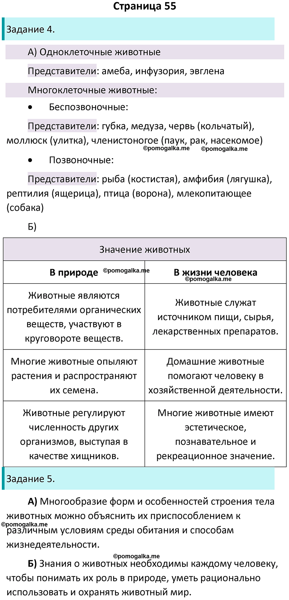 страница 55 биология 5 класс Пасечник, Суматохин рабочая тетрадь 2024 год