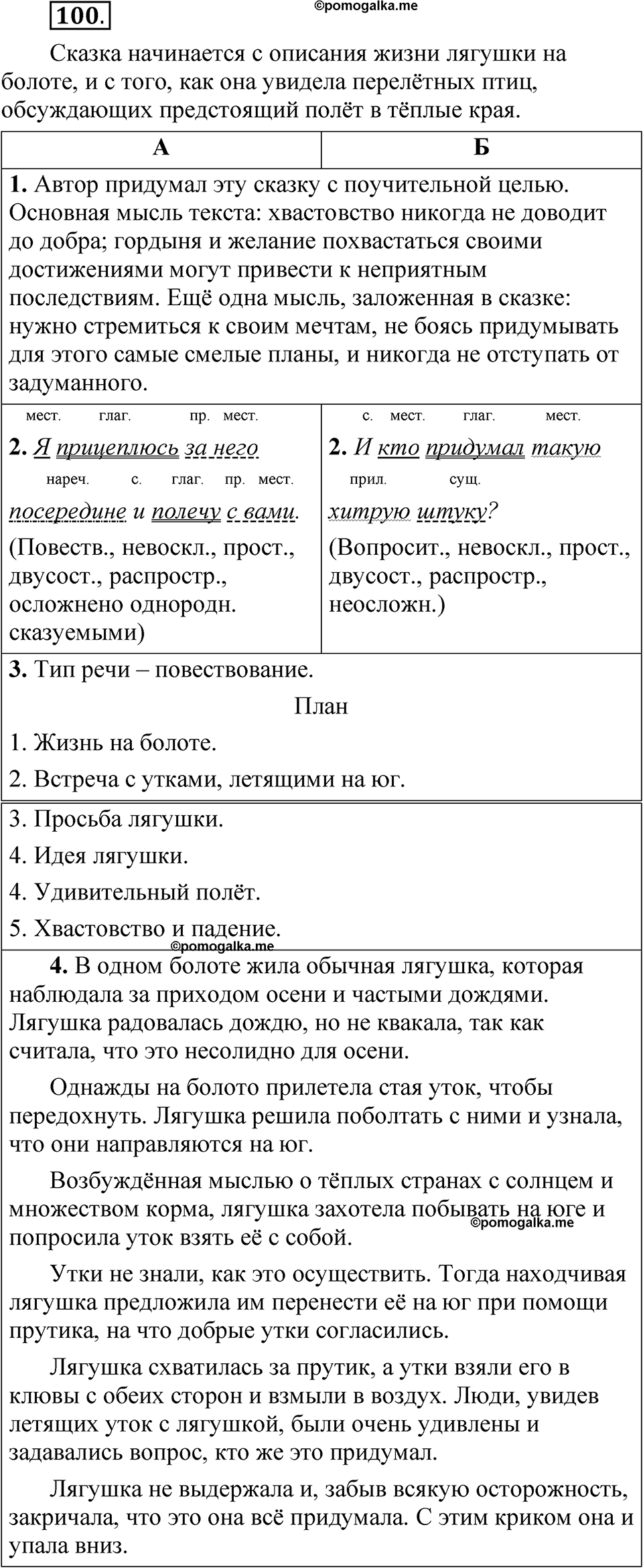 часть 2 страница 52 упражнение 100 русский язык 5 класс Рыбченкова учебник 2023 год