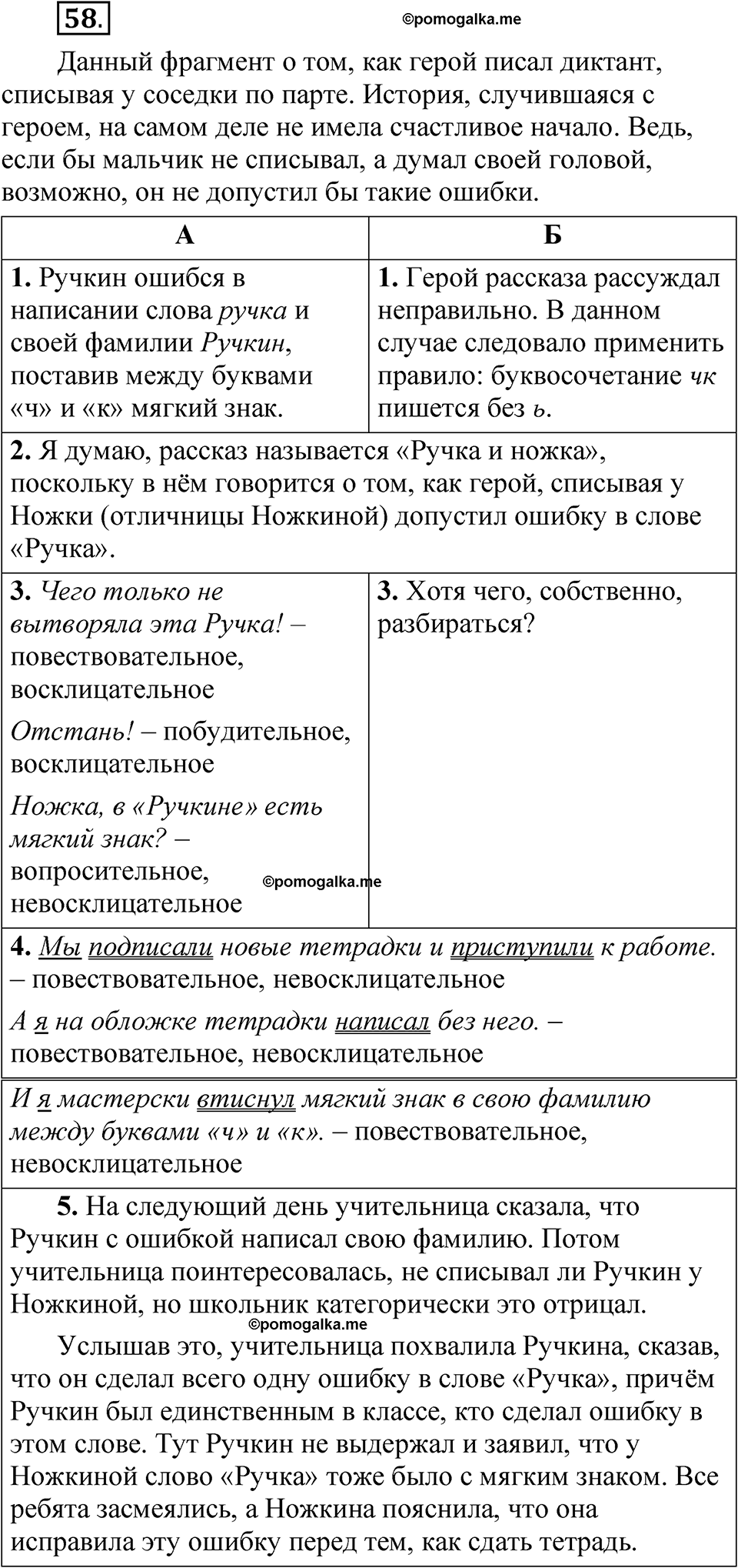 часть 2 страница 32 упражнение 58 русский язык 5 класс Рыбченкова учебник 2023 год