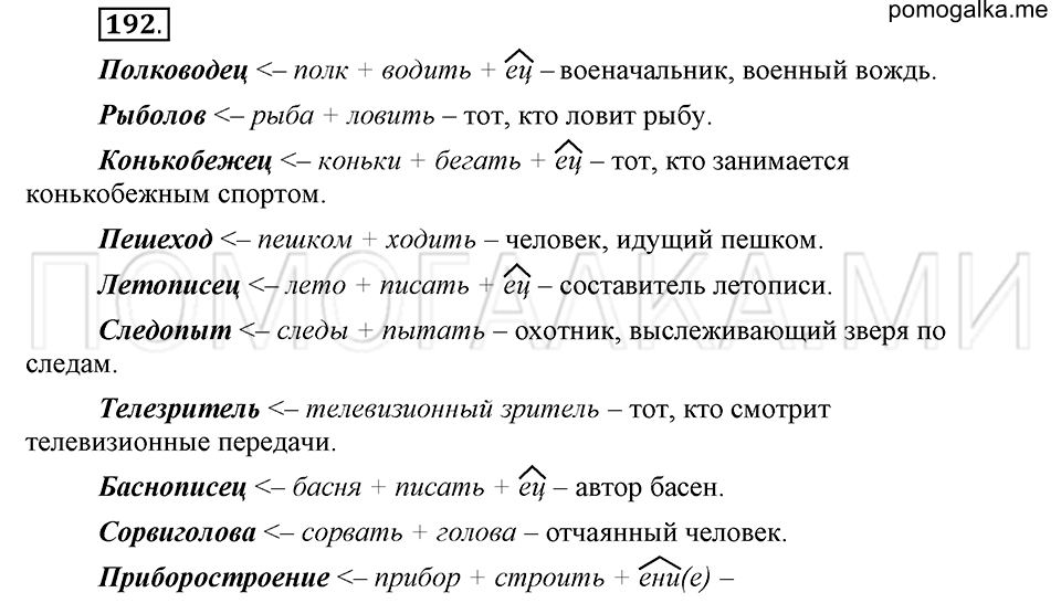 упражнение 192 русский язык 6 класс Быстрова, Кибирева 1 часть 2019 год