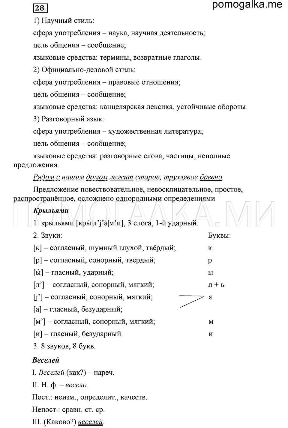 упражнение 28 русский язык 6 класс Быстрова, Кибирева 1 часть 2019 год