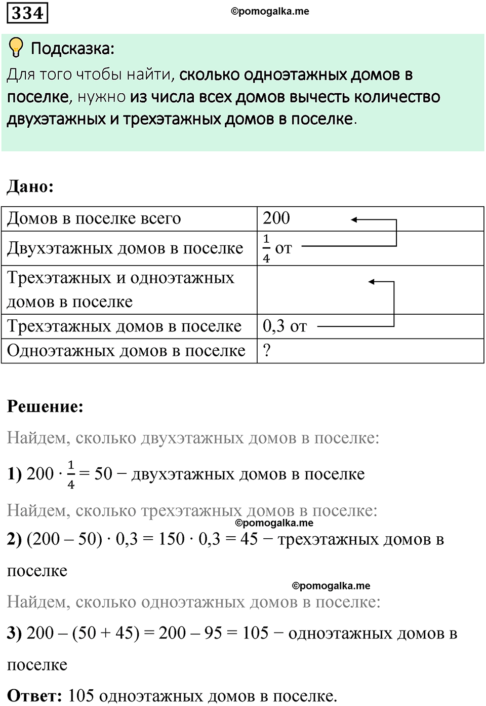 вариант 3 задача / упр. 334 математика 6 класс Чесноков дидактические материалы 2022 год
