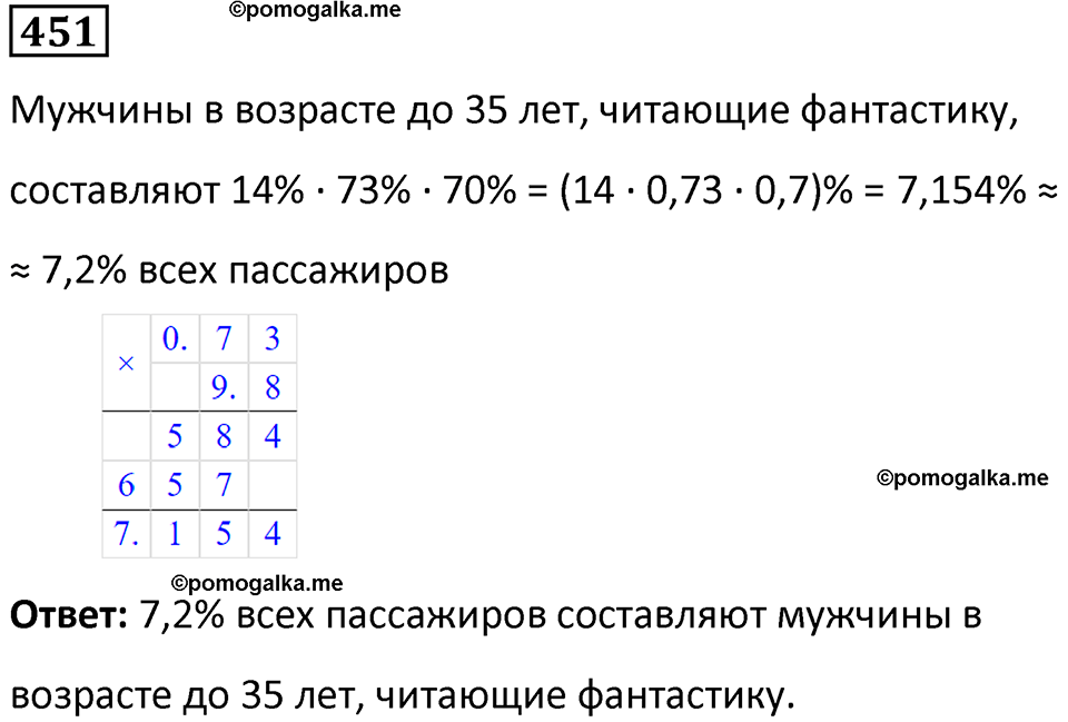 страница 103 часть 1 номер 451 математика 6 класс Дорофеев, Петерсон учебник 2024