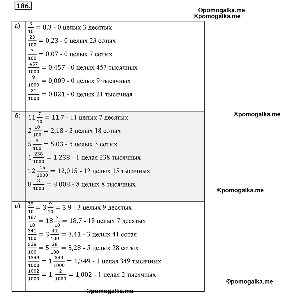 страница 57 номер 186 математика 6 класс Дорофеев 2021