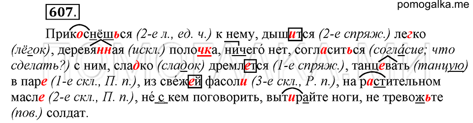 упражнение №607 русский язык 6 класс Ладыженская, Баранов
