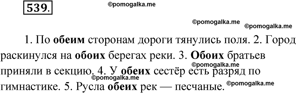 страница 206 упражнение 539 русский язык 6 класс Лидман-Орлова 2022 год