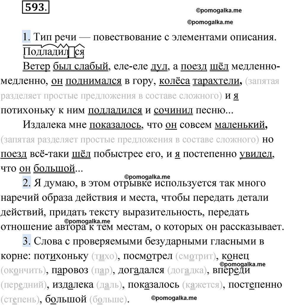 страница 226 упражнение 593 русский язык 6 класс Лидман-Орлова 2022 год