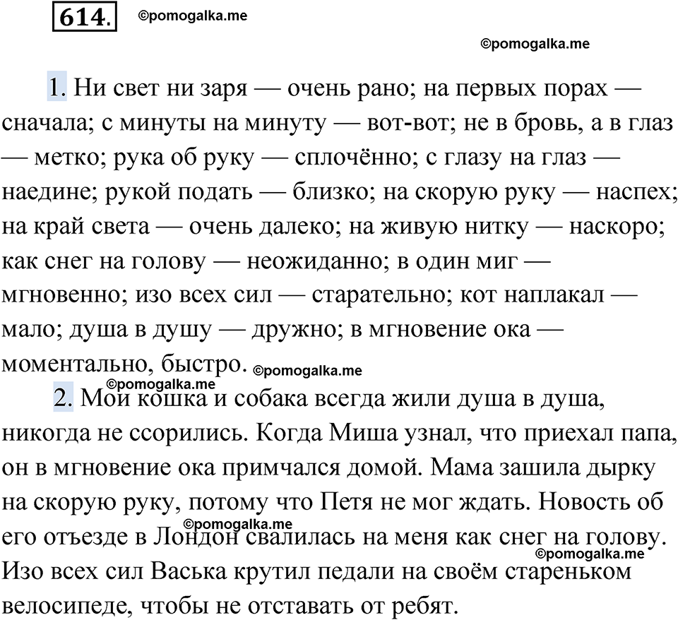 страница 233 упражнение 614 русский язык 6 класс Лидман-Орлова 2022 год
