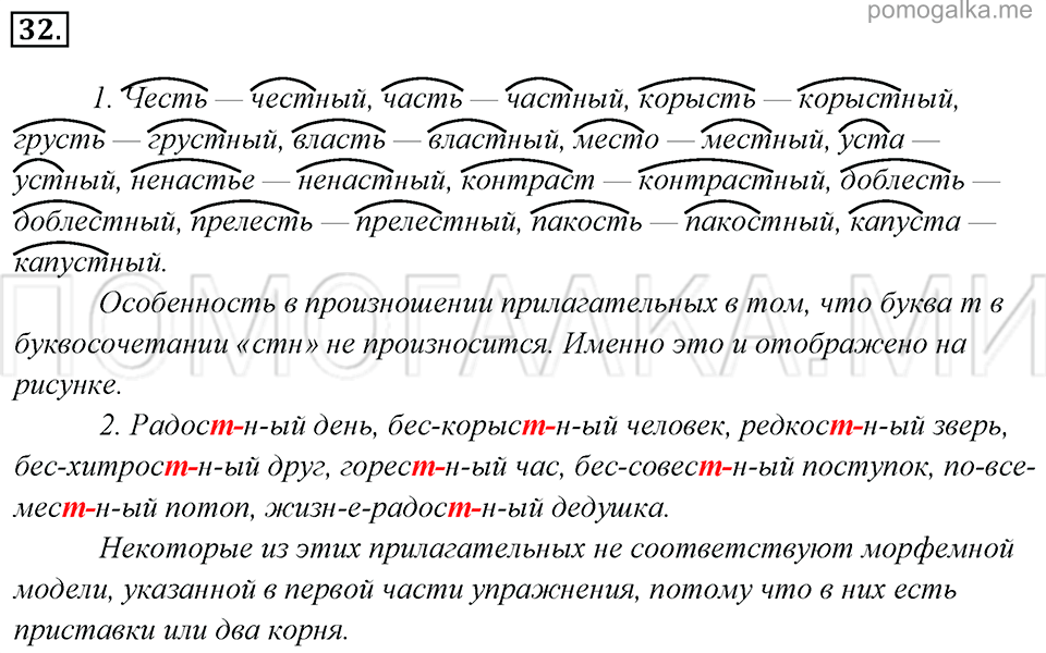 упражнение №32 русский язык 6 класс Львова, Львов учебник 2013 год