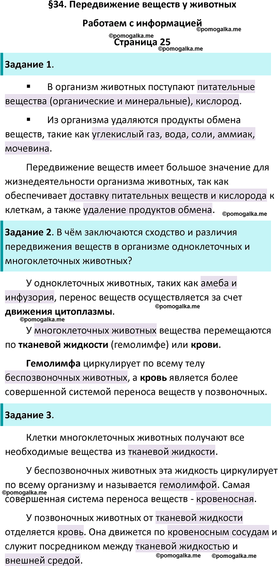 страница 25 биология 6 класс Пасечник, Суматохин рабочая тетрадь 2024 год
