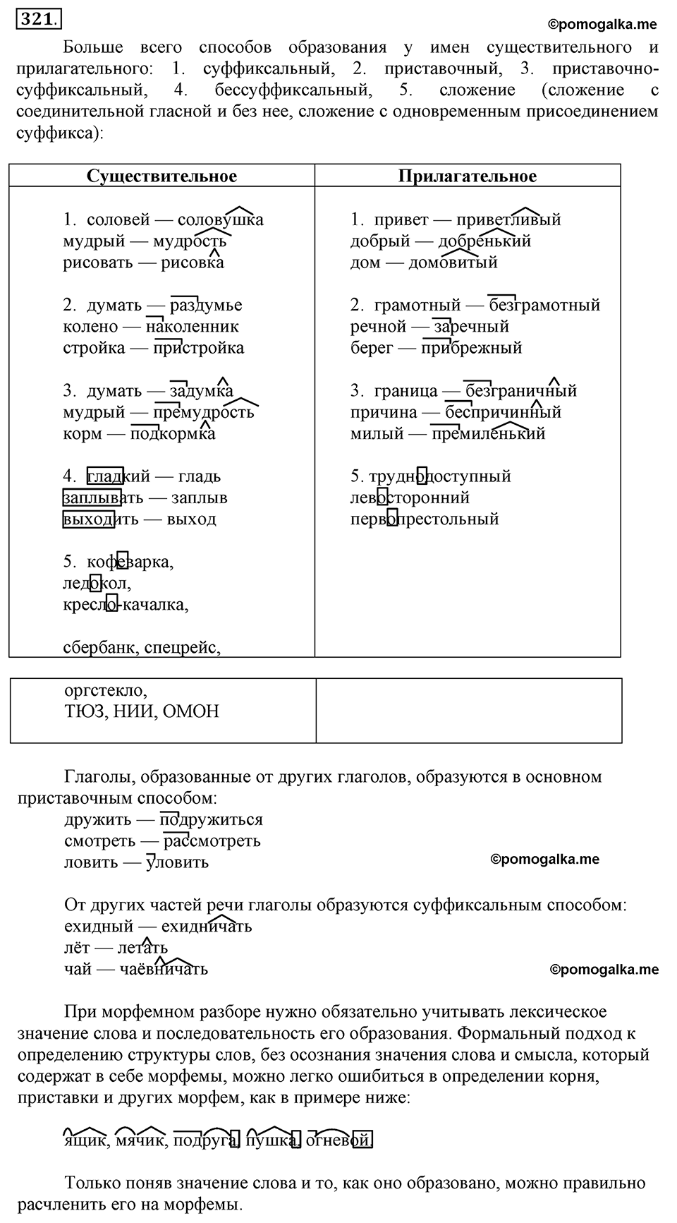 упражнение №321 русский язык 6 класс Разумовская, Львова, Капинос