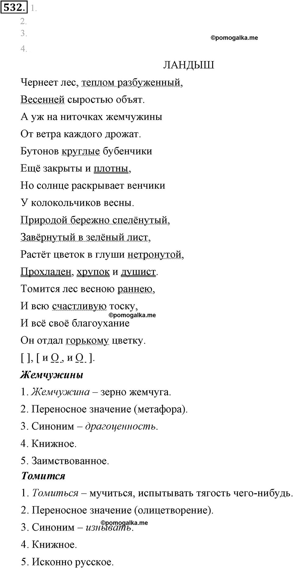 упражнение №532 русский язык 6 класс Разумовская, Львова, Капинос