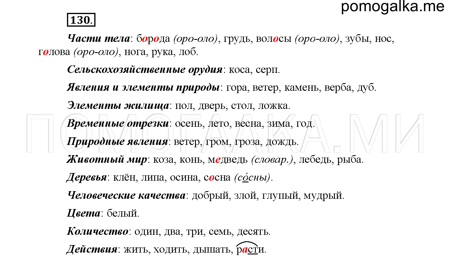 упражнение №130 русский язык 6 класс Рыбченкова