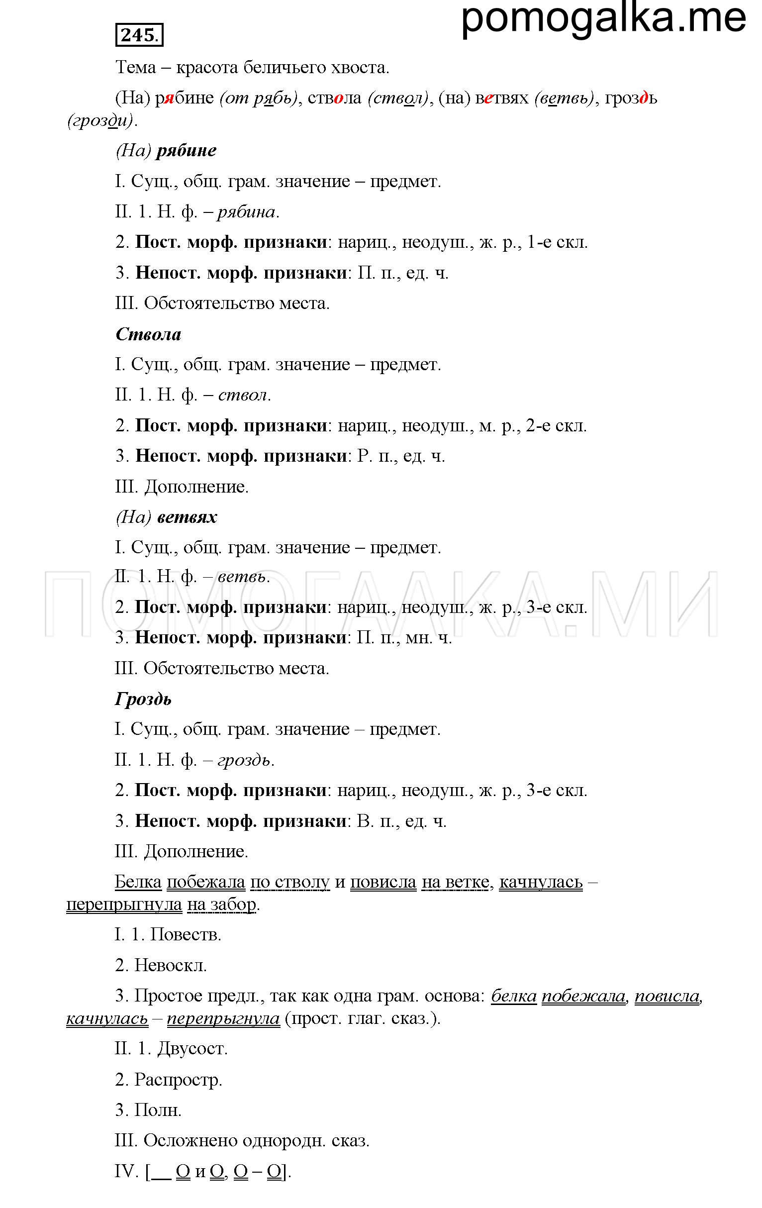 упражнение №245 русский язык 6 класс Рыбченкова