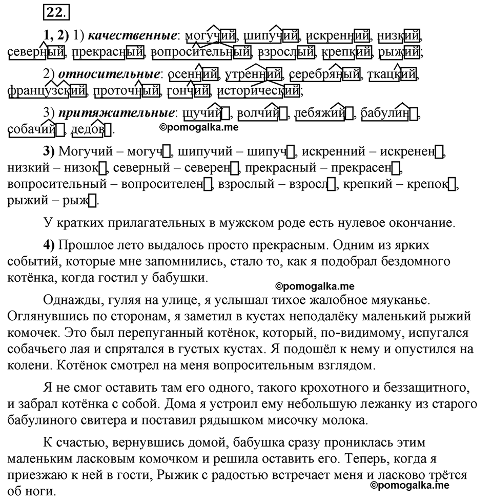 Глава 1. Упражнение №22 русский язык 6 класс Шмелёв