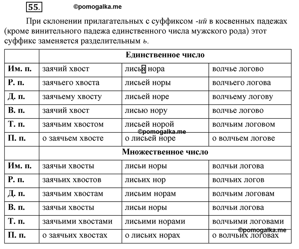 Глава 1. Упражнение №55 русский язык 6 класс Шмелёв