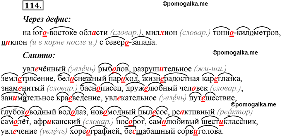 Глава 3. Упражнение №114 русский язык 6 класс Шмелёв