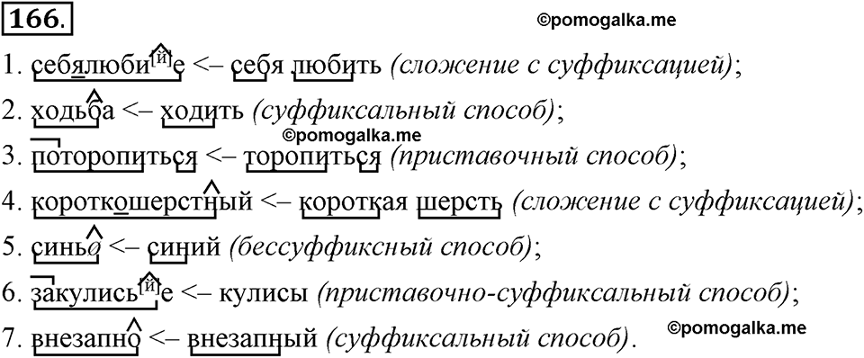Глава 3. Упражнение №166 русский язык 6 класс Шмелёв