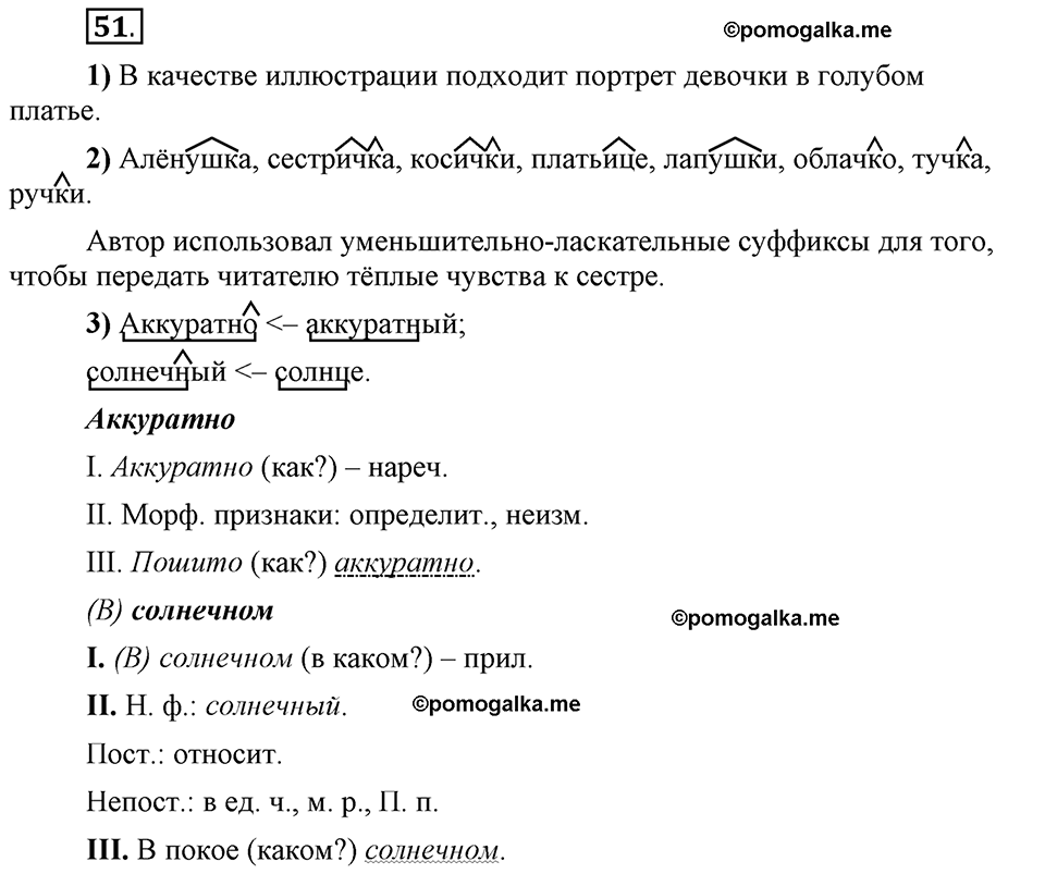 Глава 3. Упражнение №51 русский язык 6 класс Шмелёв