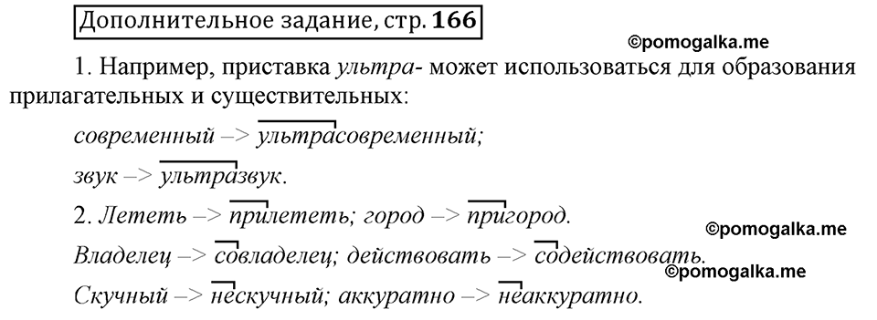 Глава 3. Страница 166. Дополнительное задание русский язык 6 класс Шмелёв