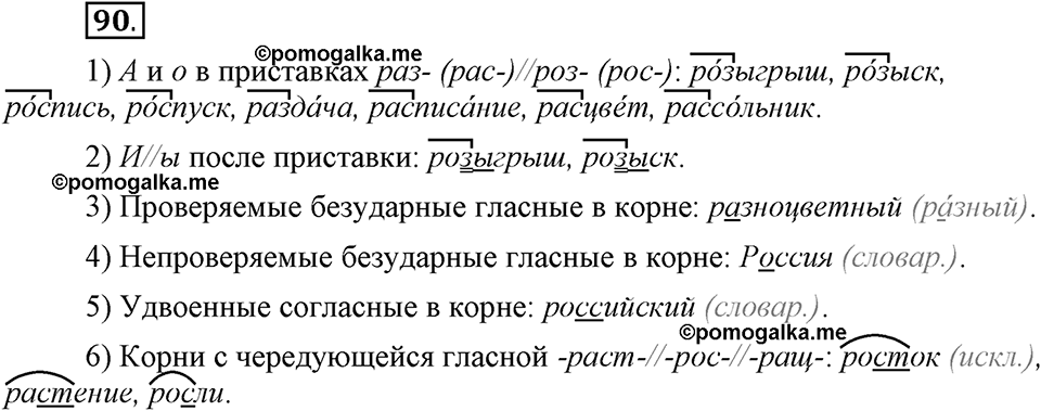Глава 3. Упражнение №90 русский язык 6 класс Шмелёв