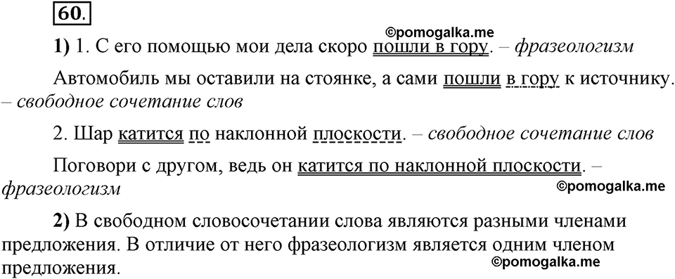 Глава 4. Упражнение №60 русский язык 6 класс Шмелёв
